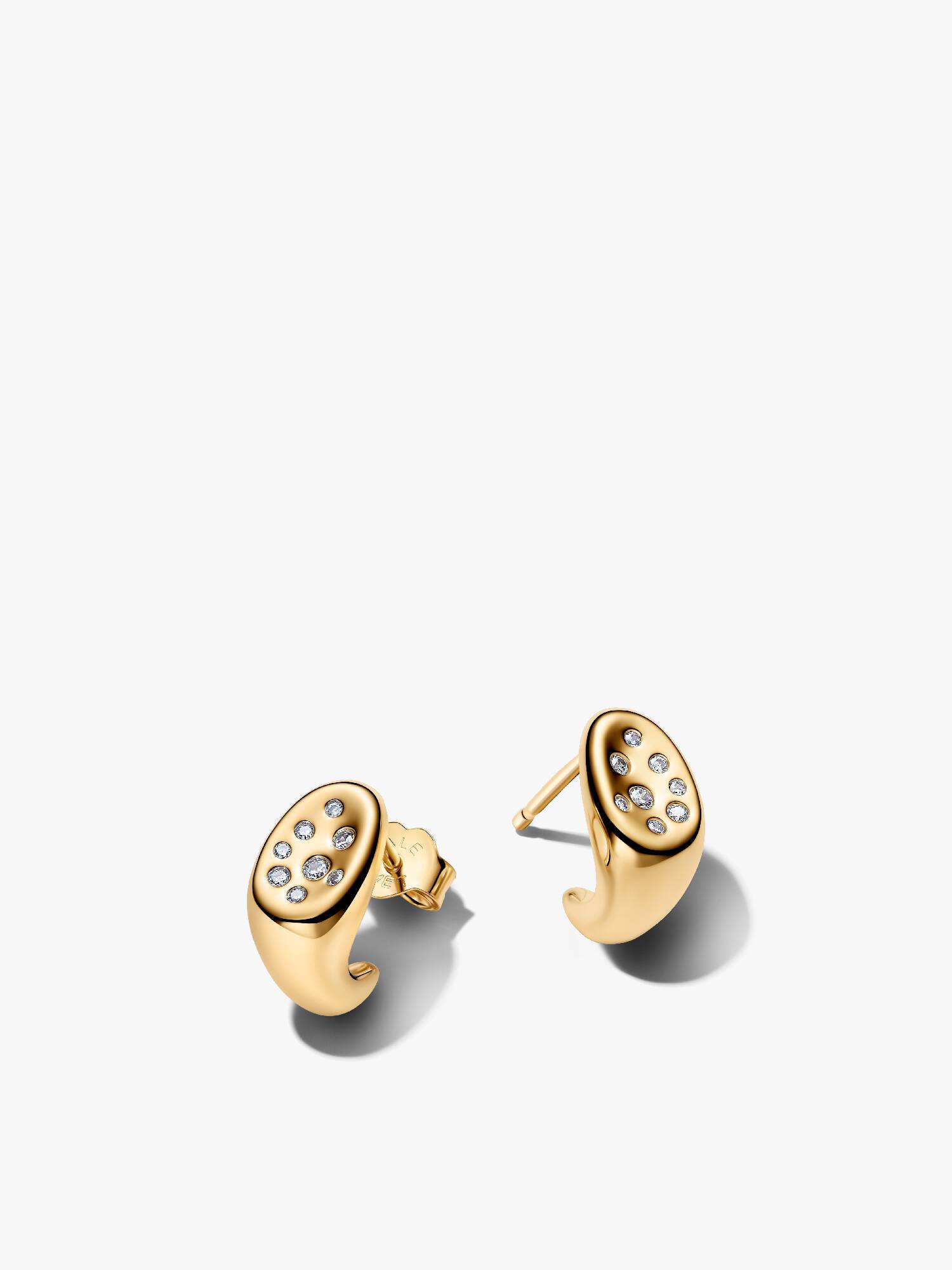 Organically Shaped Stone-Set Stud Earrings