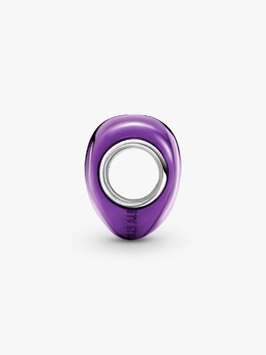 Charm Cœur mauve en métal