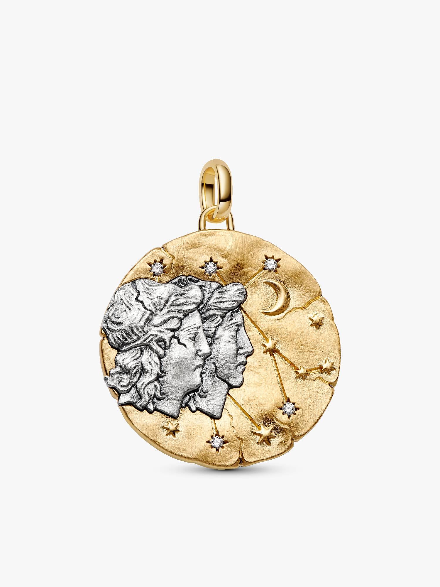 Gemini Zodiac Oversized Medallion Charm