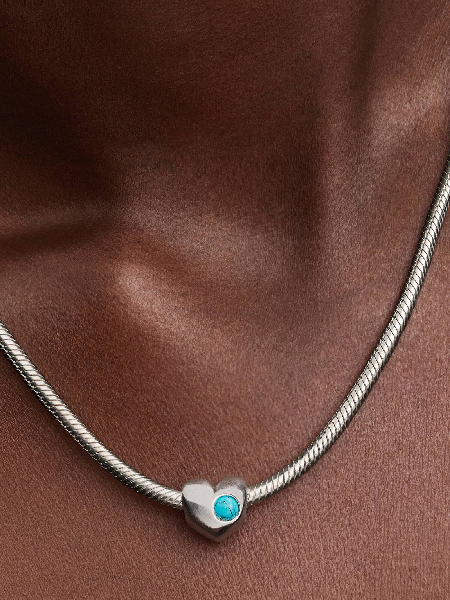 Charm Cœur avec pierre bleu turquoise de décembre gravable