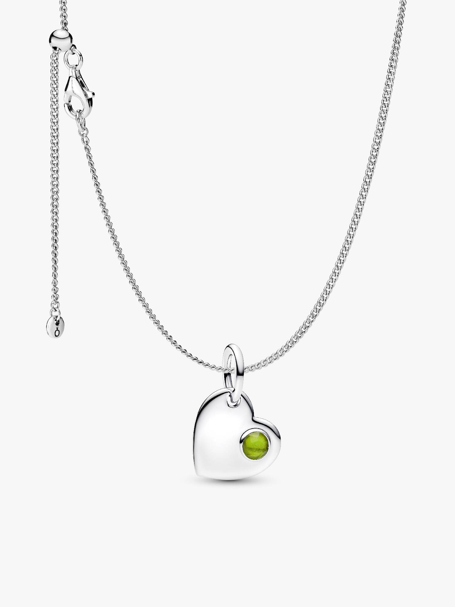 Collier à pendentif Cœur avec pierre de naissance d'août