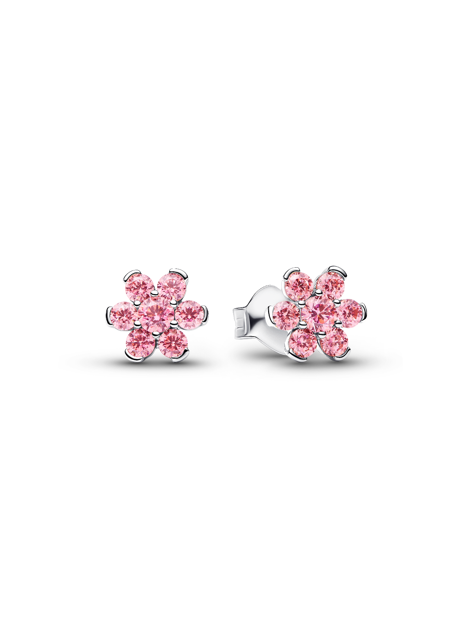 Clous d’oreilles Fleur rose scintillante