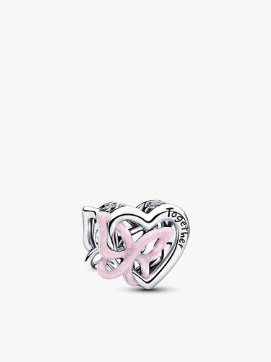 Bracelet avec charm Cœur et papillon entrelacés