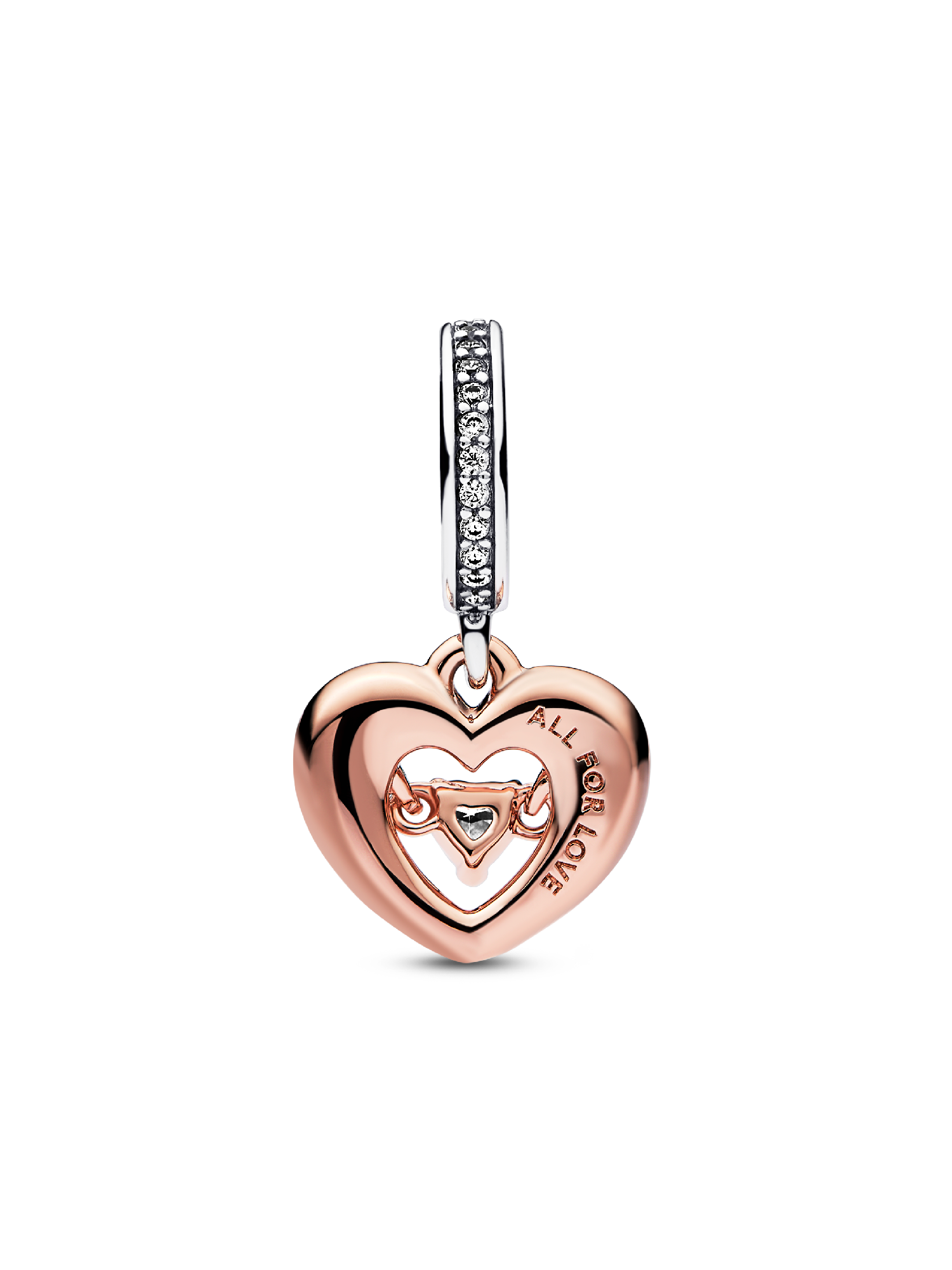 Two-tone Radiant Heart Dangle Charm