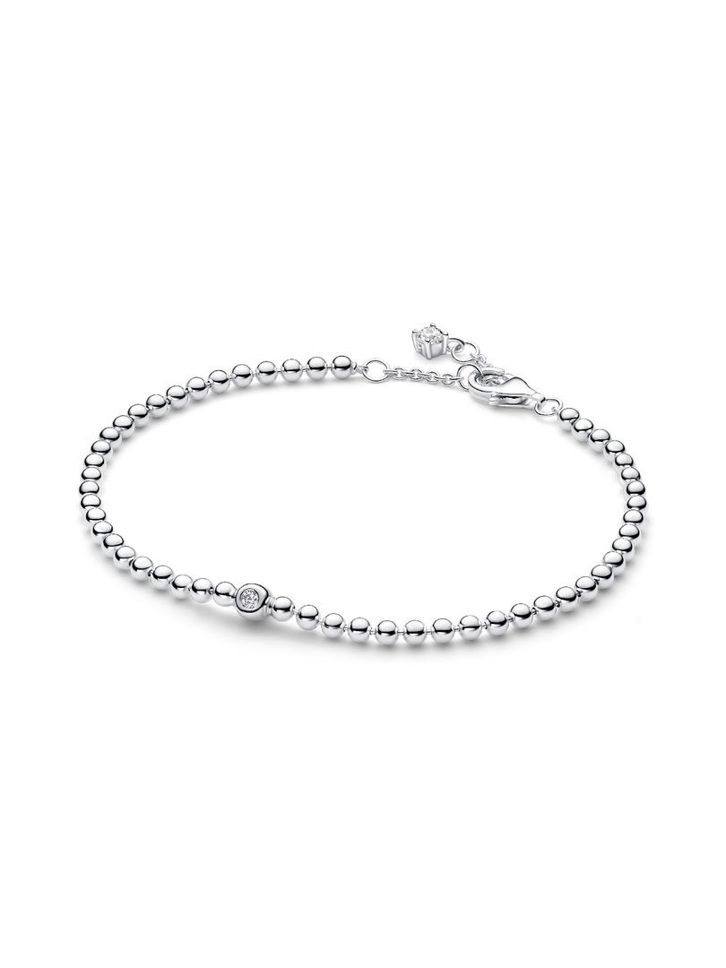 Beads & Sparkling Stone Bracelet