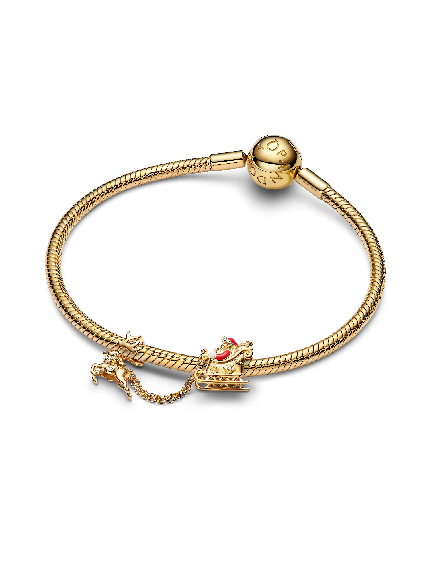 Santa Sleigh Double Charm