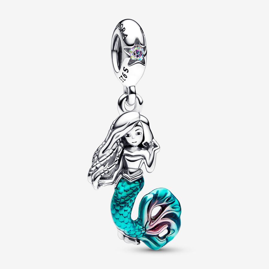 Disney The Little Mermaid Ariel Dangle Charm, Sterling silver