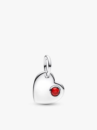January Birthstone Heart Pendant Necklace