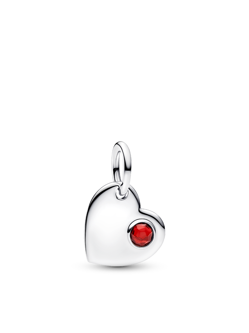 January Birthstone Heart Pendant Necklace