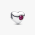 July Engravable True Red Stone Heart Charm July Engravable True Red Stone Heart Charm
