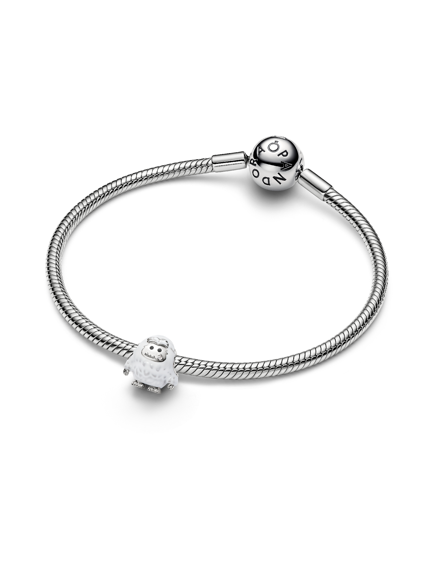 Snowy Yeti Charm, Platinum Plated