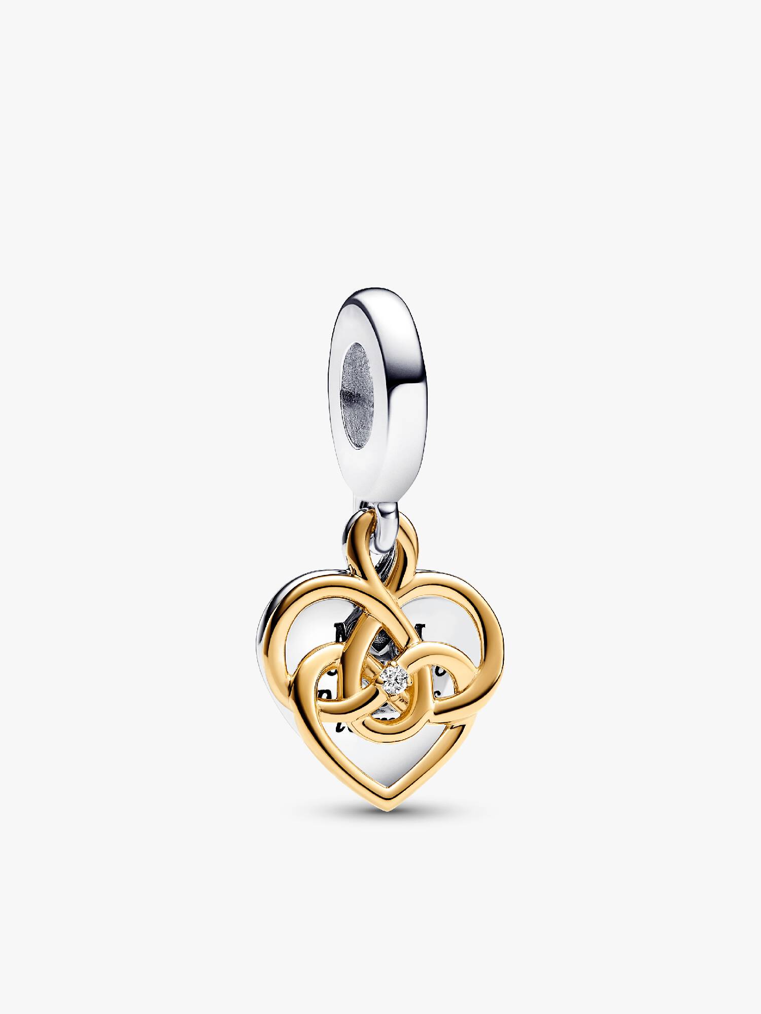 Double charm-pendentif à graver Maman avec diamant cultivé en laboratoire