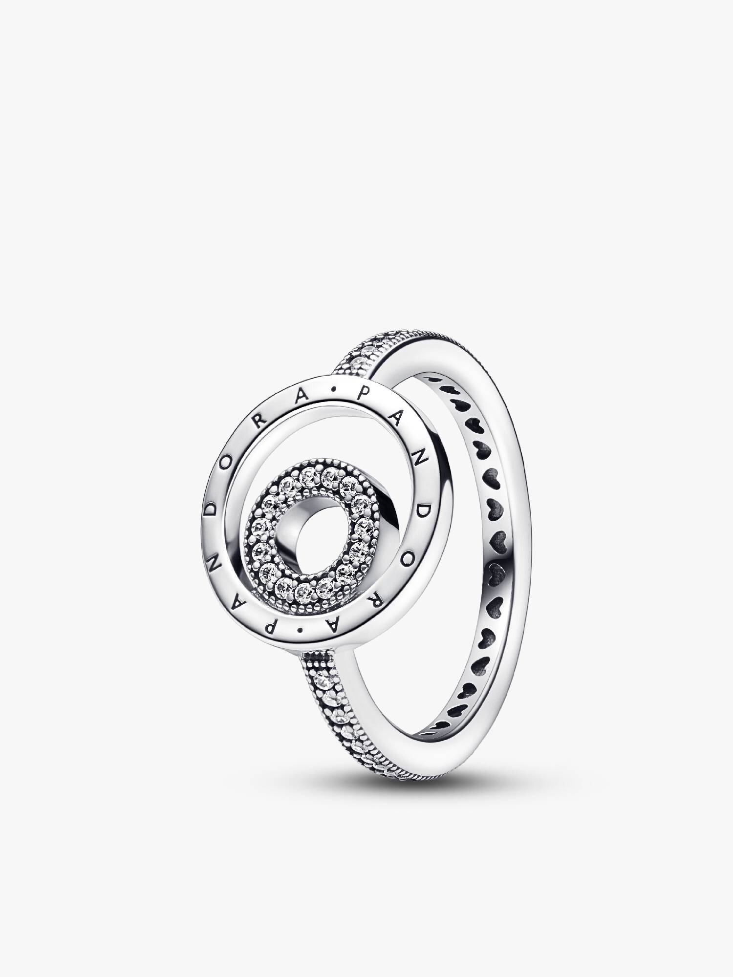 FINAL SALE - Pandora Signature Logo Circles Pavé Ring