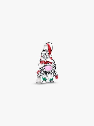 Glow-in-the-dark Gnome Charm, Platinum Plated