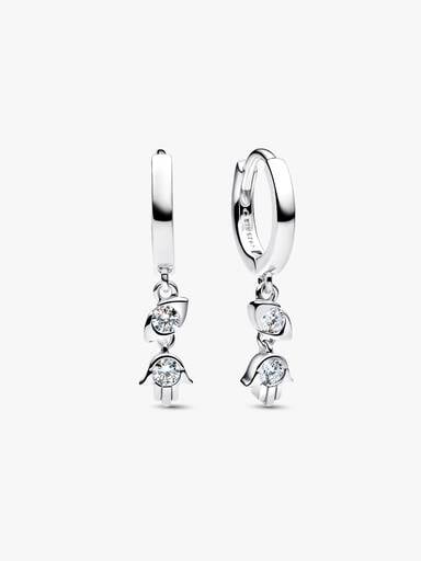 Pandora Talisman Sterling Silver Lab-Grown Diamond Evil Eye & Hamsa Hand Dangle Earrings