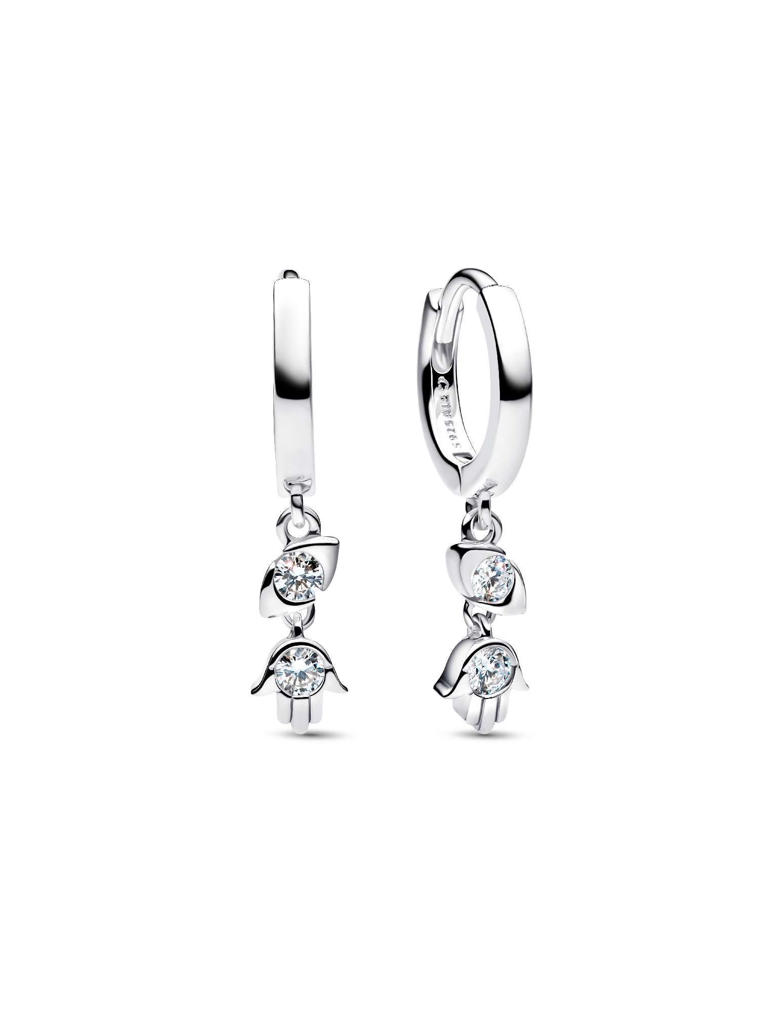 Pandora Talisman Sterling Silver Lab-Grown Diamond Evil Eye & Hamsa Hand Dangle Earrings