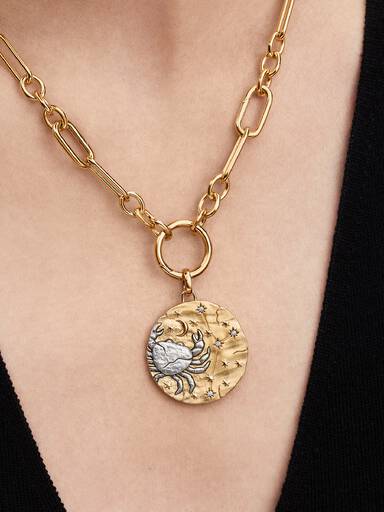 Cancer Zodiac Oversized Medallion Charm