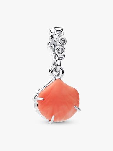 Charm-pendentif double Coquillage corail