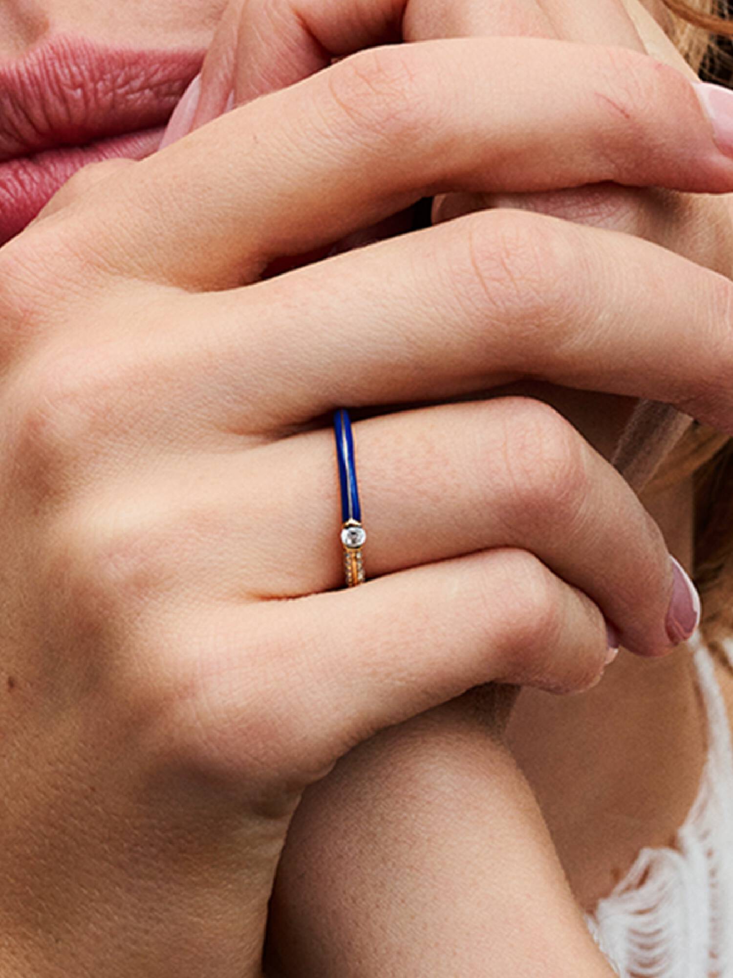 Pavé & Blue Dual Ring