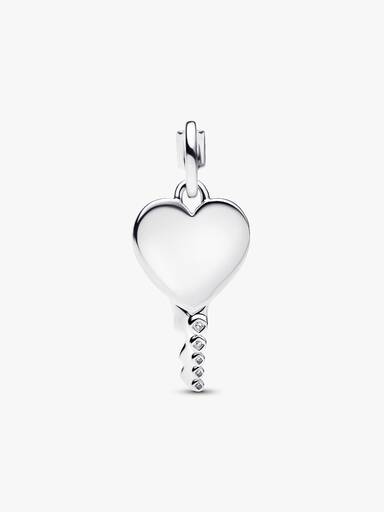 Pendentif Clé en forme de cœur gravable