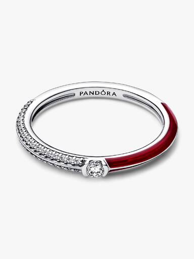 VENTE FINALE - Bague Double pavé et rouge Pandora ME