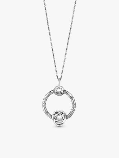 Collier avec charm-pendentif Cercle éternel d'avril