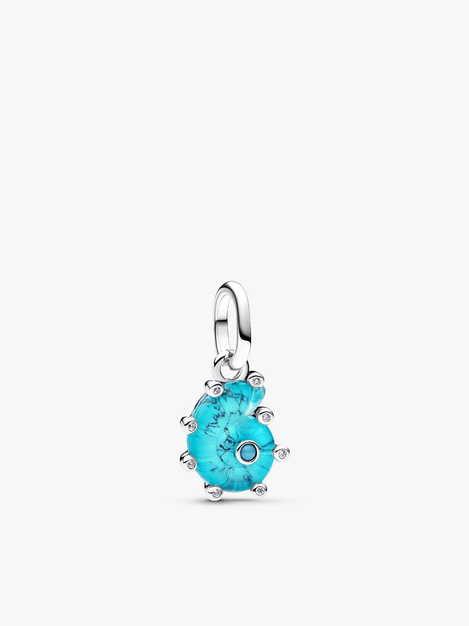 Charm-pendentif Escargot de mer en verre de Murano bleu