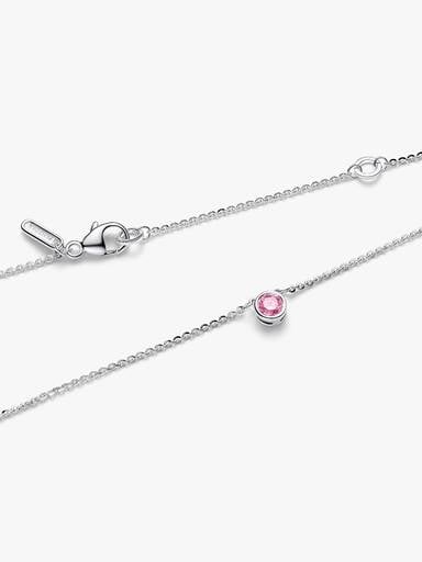 Collier à pendentif en argent sterling avec diamant rose créé en laboratoire au serti clos Pandora Era