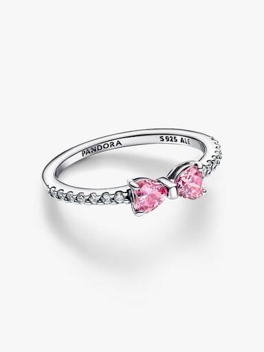 Sparkling Pink Bow Ring