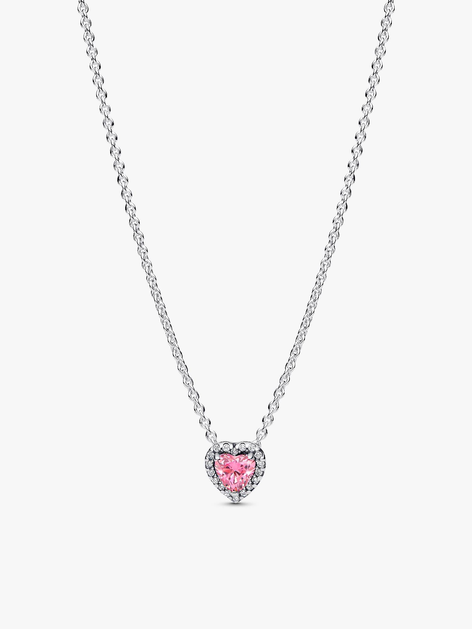 Collier Cœur rose surélevé