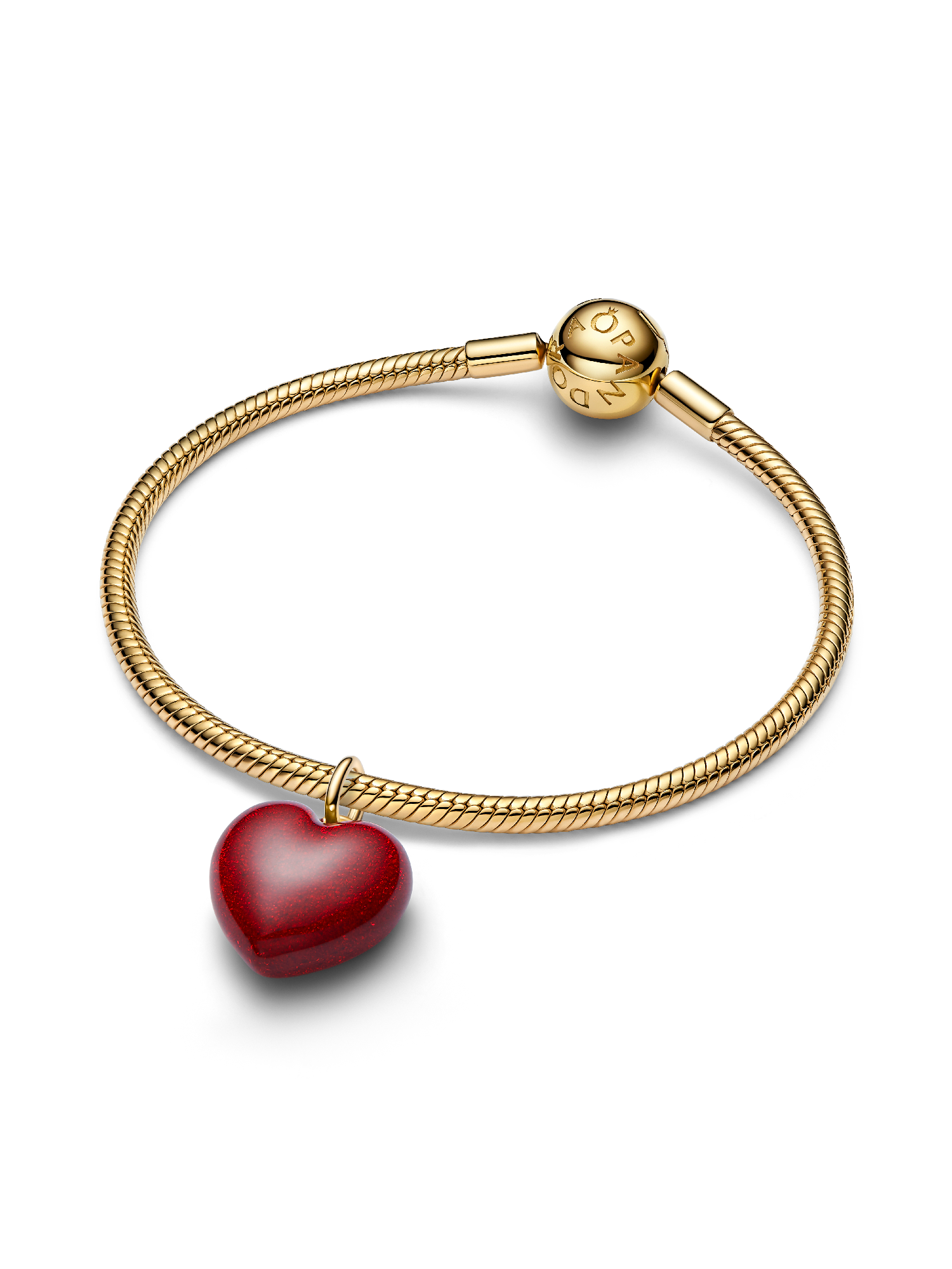 Red Puffy Heart Dangle Charm