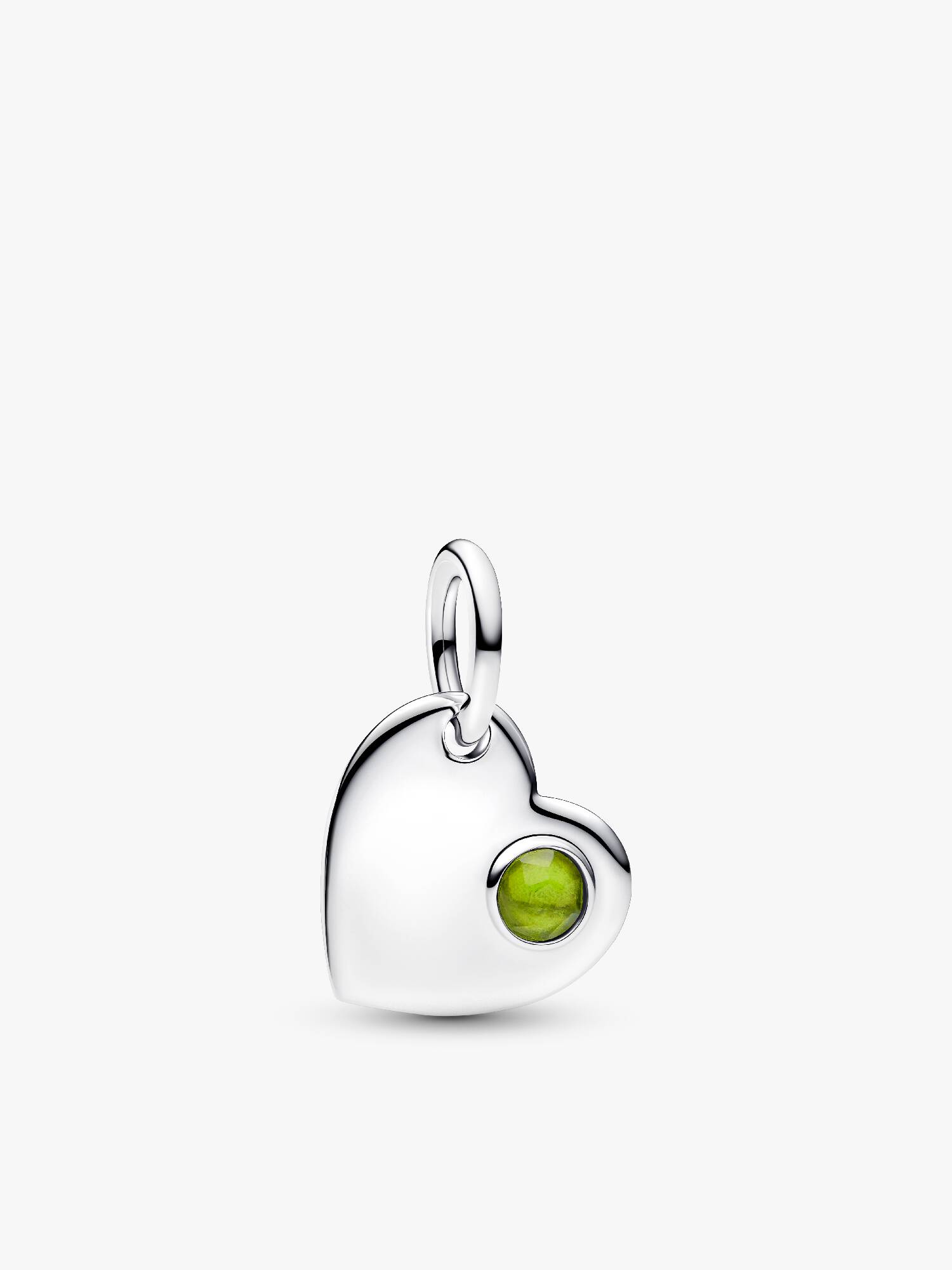 Charm-pendentif gravable Cœur avec pierre vert printemps d’août