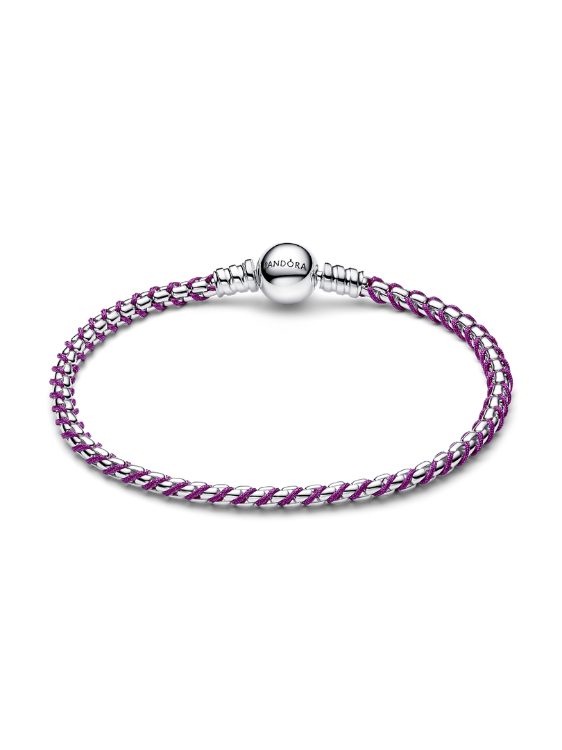 Purple Cord Box Chain Bracelet