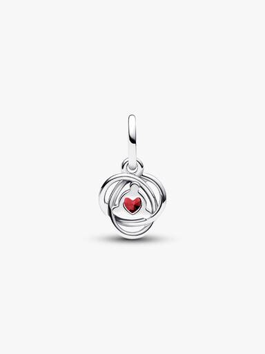 VENTE FINALE - Charm-pendentif Cercle éternel rouge véritable de juillet