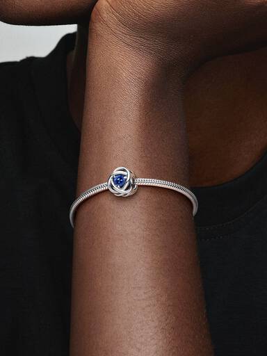 September Blue Eternity Circle Charm