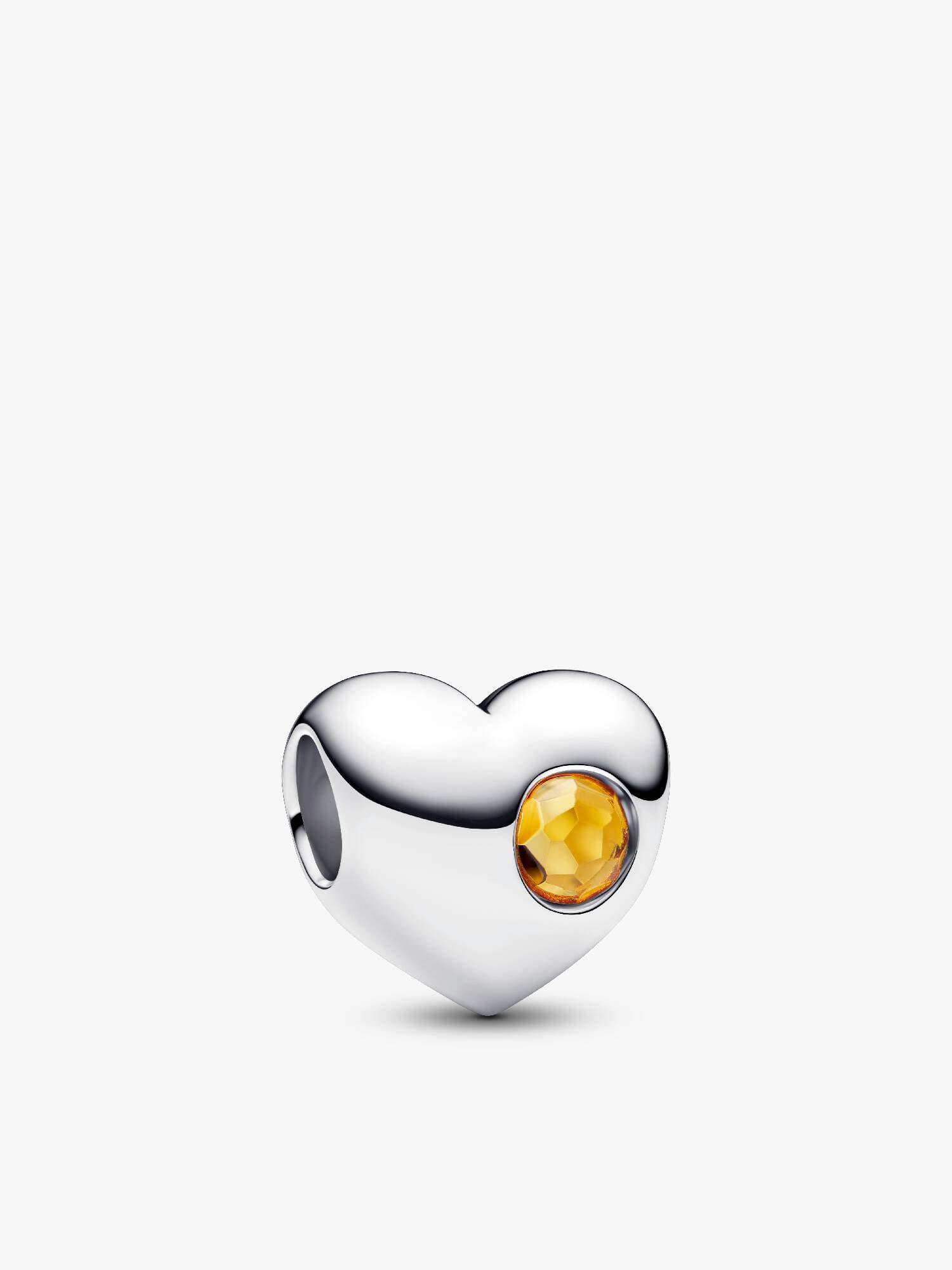 Engravable November Honey Stone Heart Charm