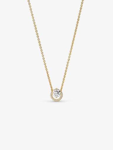 Collier à pendentif halo rond et scintillant