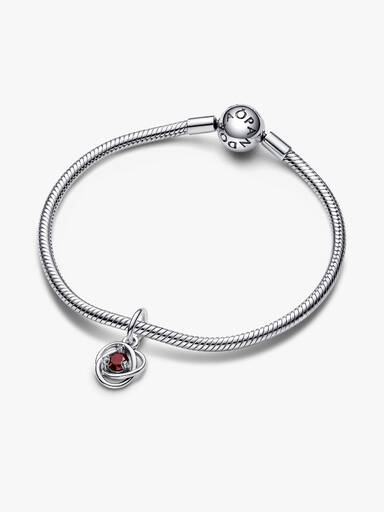 FINAL SALE - January Red Eternity Circle Dangle Charm