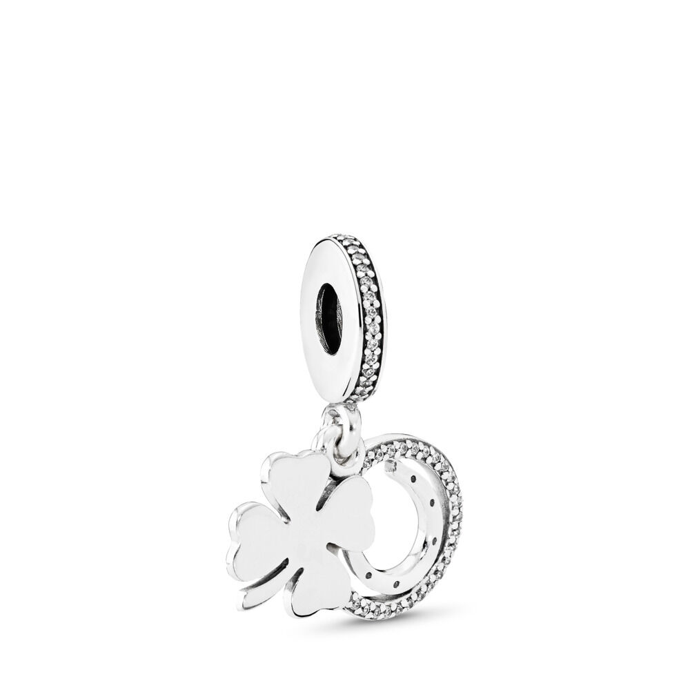 Lucky Four-Leaf Clover Dangle Charm 
