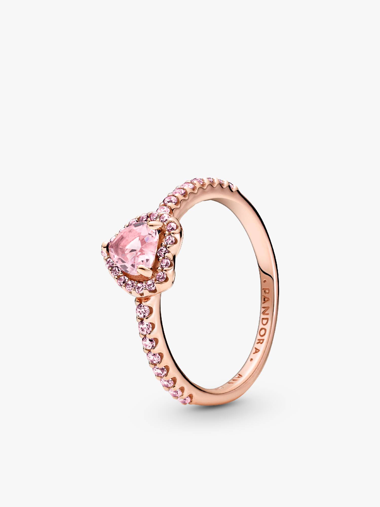 Bague scintillante Cœur surélevé