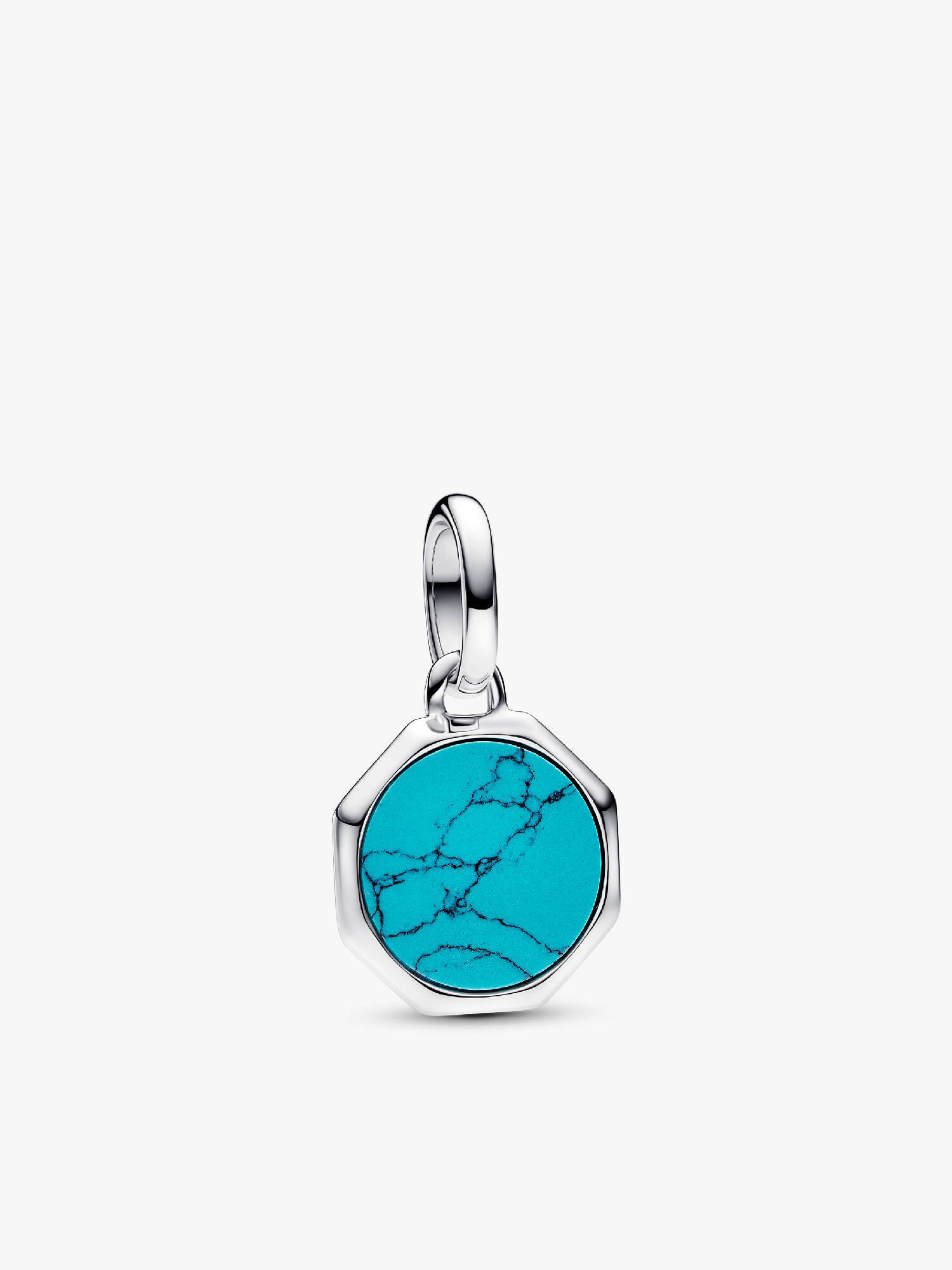 Mini charm médaillon turquoise à graver
