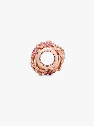 Openwork Pink Daisy Flower Charm