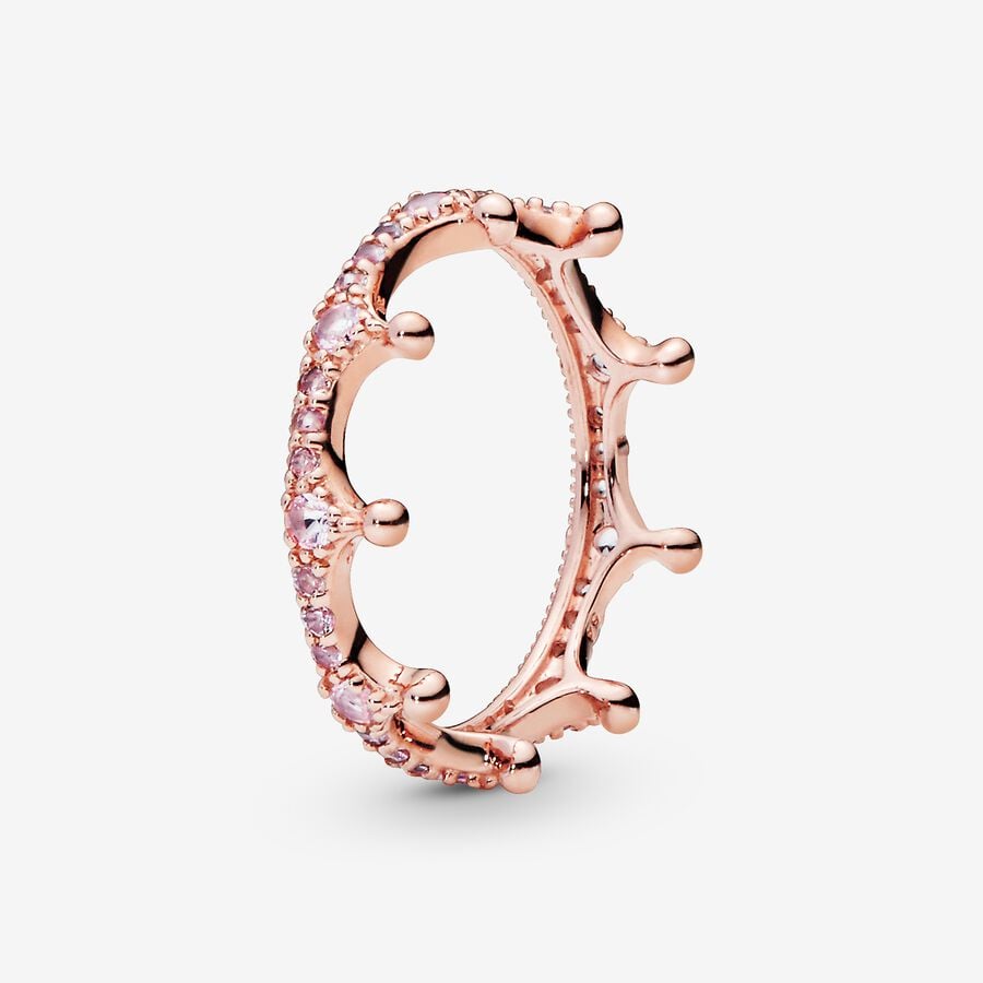 FINAL SALE - Pink Sparkling Crown Ring image number 0