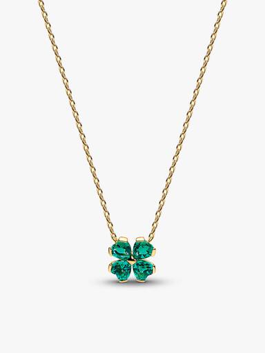 Green Lucky Little Clover Necklace & Earrings Set