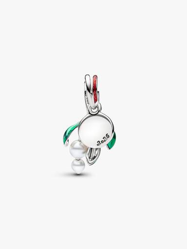 Charm pendentif gui plaqué au platine