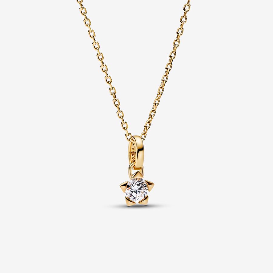 Pandora Talisman cadeau de bijoux en diamant cultivé en laboratoire Collier pendentif étoile avec 0,25 carat TW en or 14K image number 0