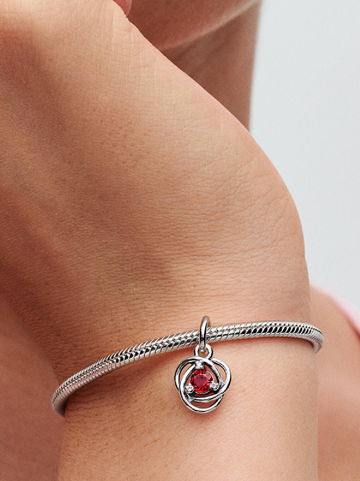 FINAL SALE - July True Red Eternity Circle Dangle Charm
