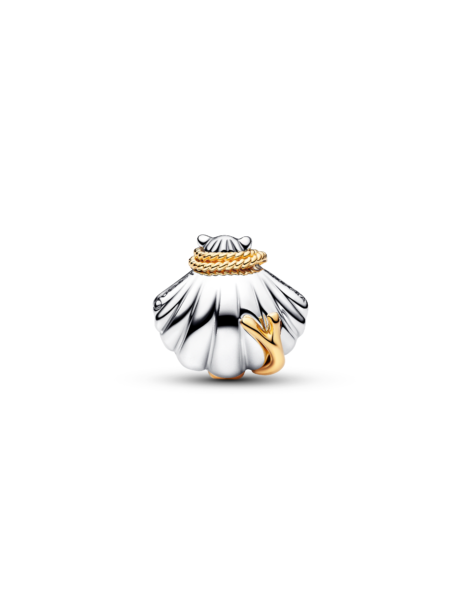 Disney Princesses Ariel Shell Lab-Grown Diamond Two-Tone Charm