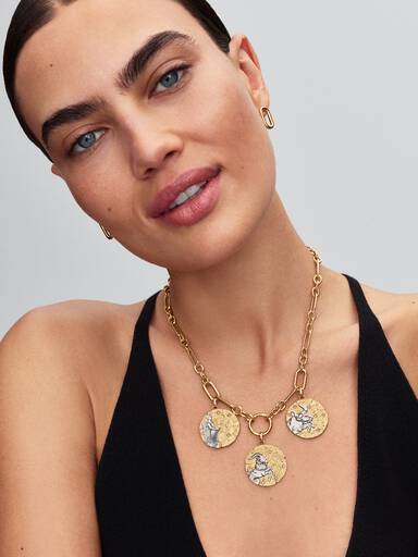 Capricorn Zodiac Oversized Medallion Charm