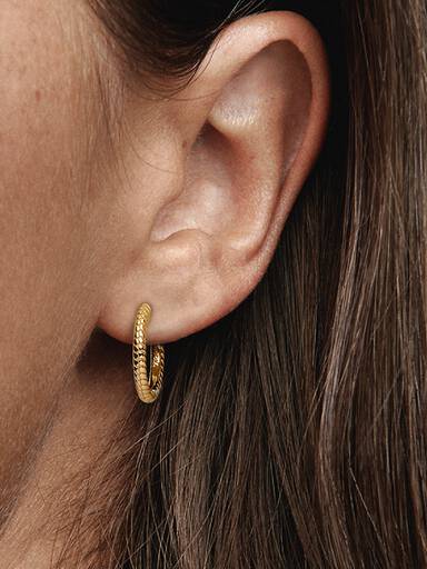 Pandora Moments Small Charm Hoop Earrings